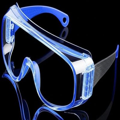 Blue Safety Glasses Goggles with Anti-Fog Technology and Adjustable Nose Piece