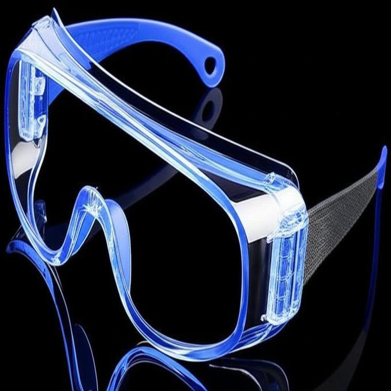 Blue Safety Glasses Goggles with Anti-Fog Technology and Adjustable Nose Piece